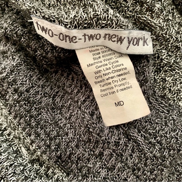 Multi-tone Grey Striped Open Sweater Cardigan size Medium - Picture 5 of 6